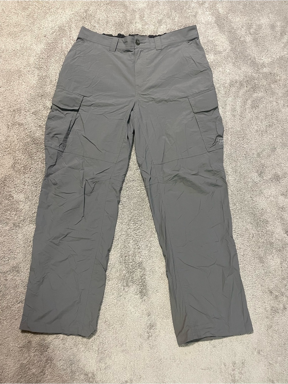 REI Cargo Hiking Pants Mens L 32x29 Gray Nylon Stretch Trail Gorpcore Outdoor